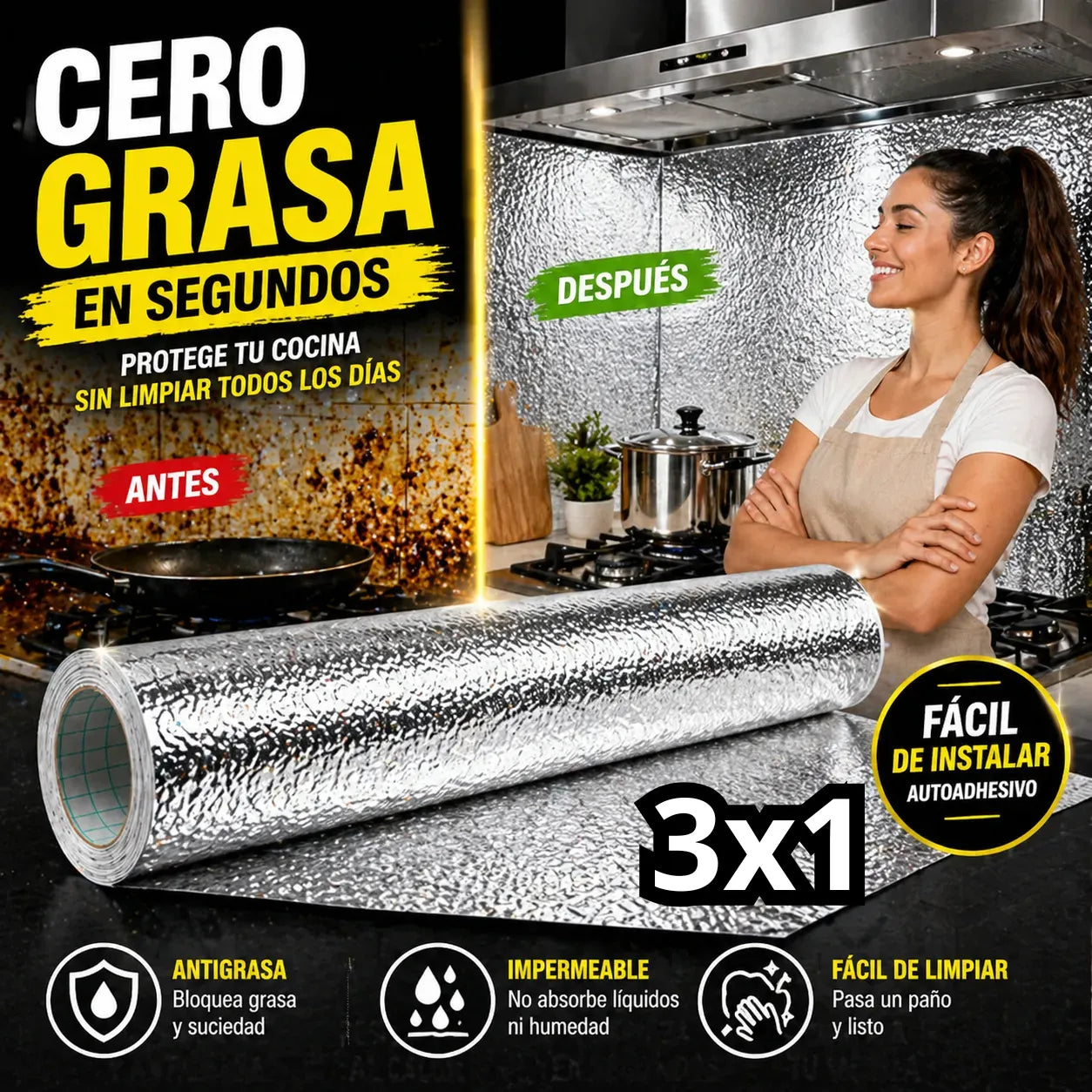 AntiGrasa Max™ | Bloquea grasa y suciedad al instante