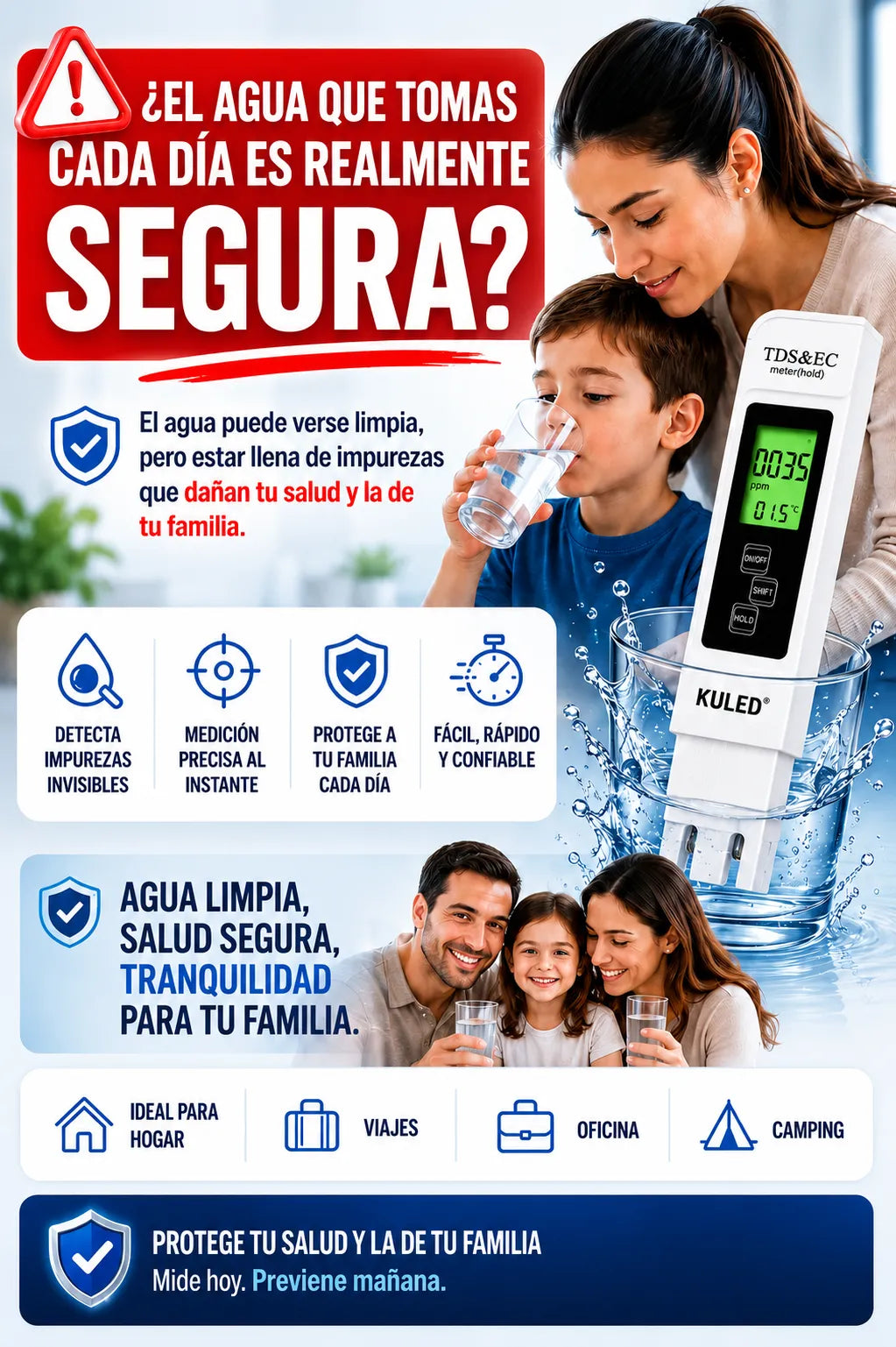 Medidor Digital Inteligente TDS /Agua Pura y Segura al Instante