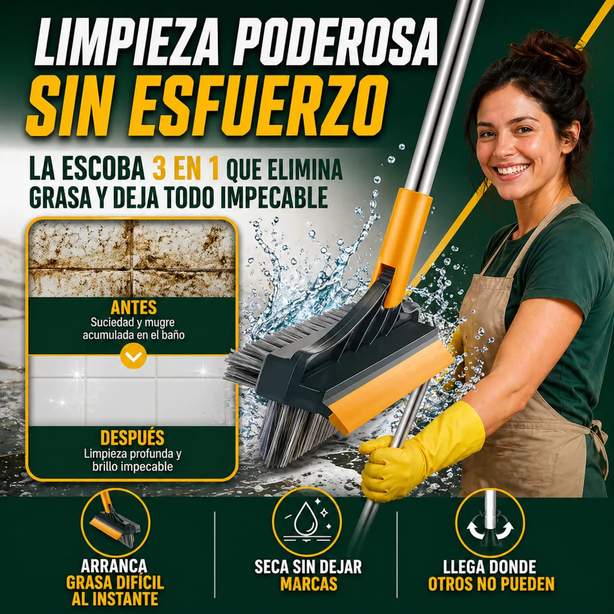 Cepillo 3 en 1 UltraClean Pro™| Adiós a la suciedad difícil