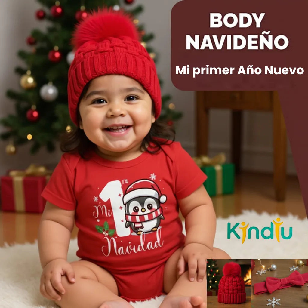 Body Navideño, 100% Algodón, ideal para piel de bebés♥️