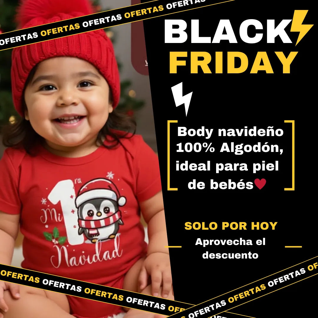 Body Navideño, 100% Algodón, ideal para piel de bebés♥️