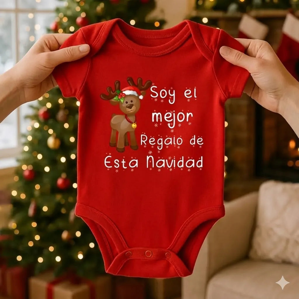Body Navideño, 100% Algodón, ideal para piel de bebés♥️