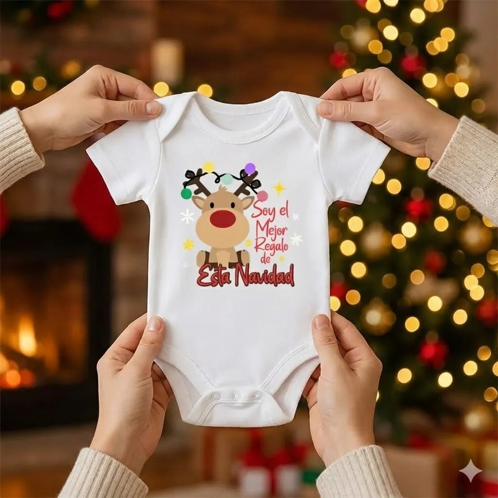 Body Navideño, 100% Algodón, ideal para piel de bebés♥️